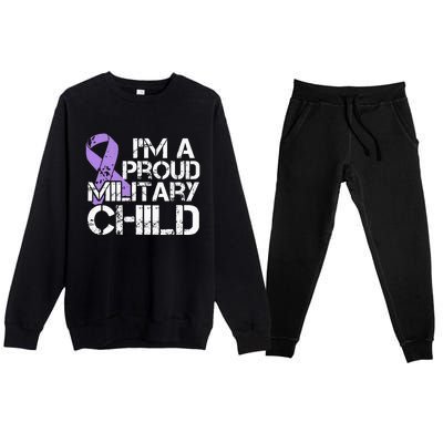 Military Child Month Purple Up Brat Premium Crewneck Sweatsuit Set