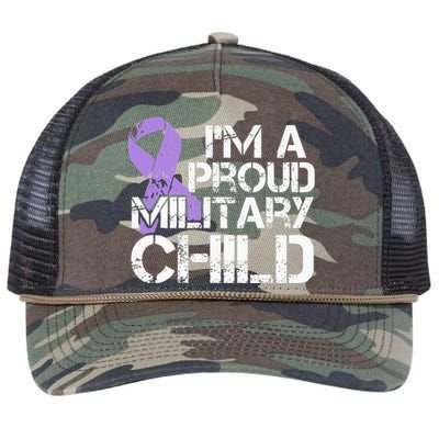 Military Child Month Purple Up Brat Retro Rope Trucker Hat Cap