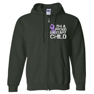 Military Child Month Purple Up Brat Full Zip Hoodie