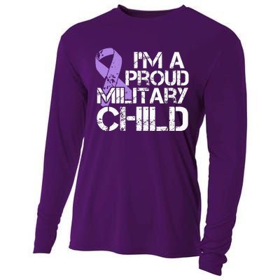 Military Child Month Purple Up Brat Cooling Performance Long Sleeve Crew