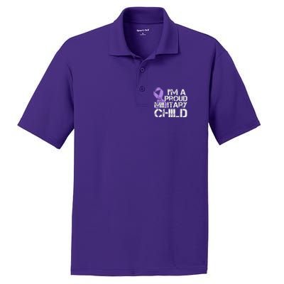 Military Child Month Purple Up Brat PosiCharge RacerMesh Polo