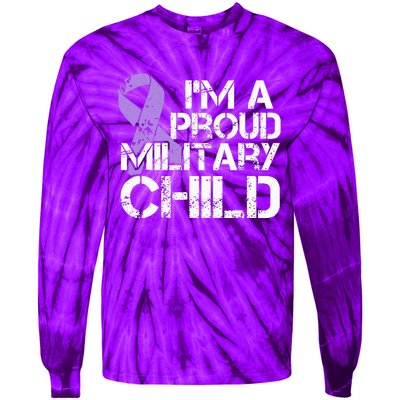 Military Child Month Purple Up Brat Tie-Dye Long Sleeve Shirt