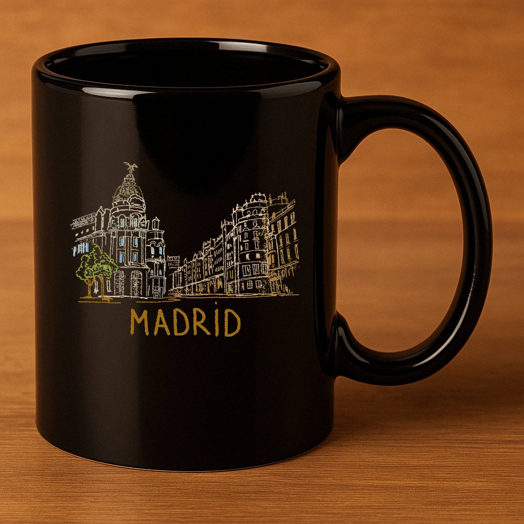 Madrid City 11oz C Handle Ceramic Mug