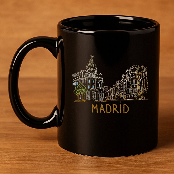 Madrid City 11oz C Handle Ceramic Mug
