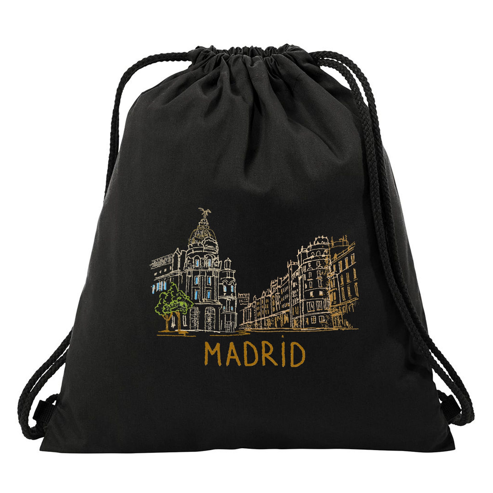 Madrid City Drawstring Bag