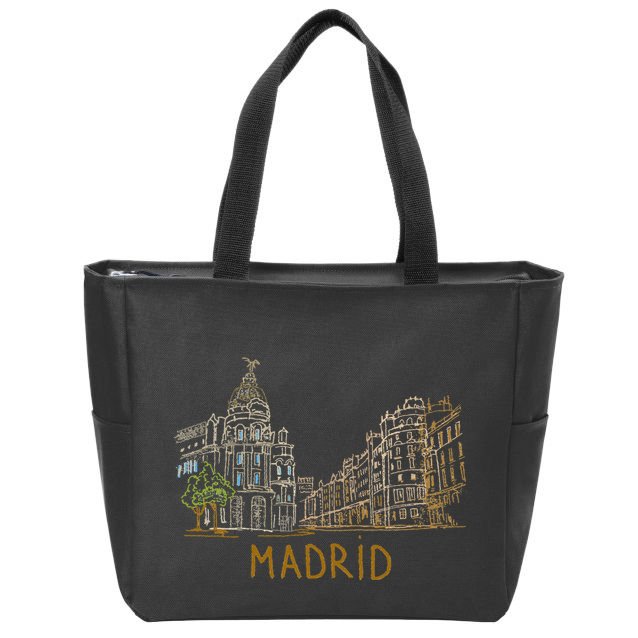 Madrid City Zip Tote Bag