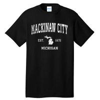 Mackinaw City Michigan Mi Vintage Athletic Sports Tall T-Shirt