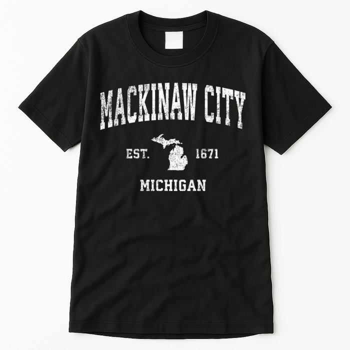 Mackinaw City Michigan Mi Vintage Athletic Sports Tall T-Shirt