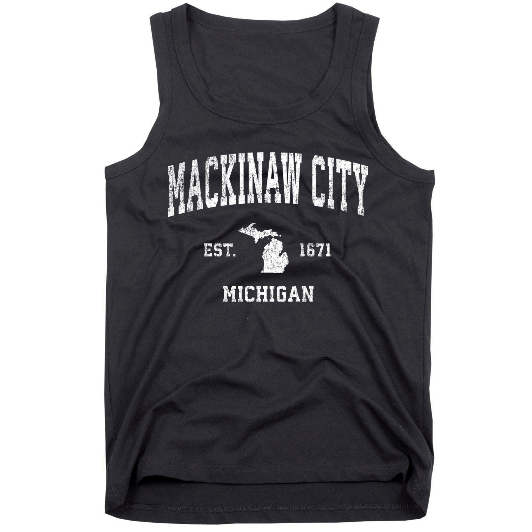 Mackinaw City Michigan Mi Vintage Athletic Sports Tank Top