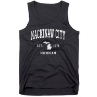 Mackinaw City Michigan Mi Vintage Athletic Sports Tank Top