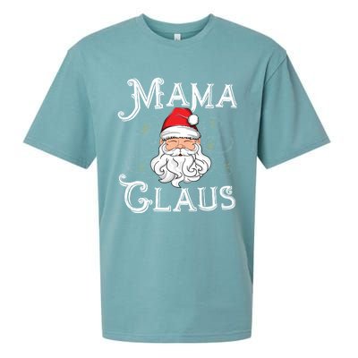 Mama Claus Matching Family Christmas Outfit Xmas Mom Gift Sueded Cloud Jersey T-Shirt