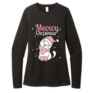 Meowy Catmas Meowy Xmas Winter Holidays Reindeer Cat Lovers Womens CVC Long Sleeve Shirt