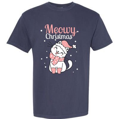 Meowy Catmas Meowy Xmas Winter Holidays Reindeer Cat Lovers Garment-Dyed Heavyweight T-Shirt