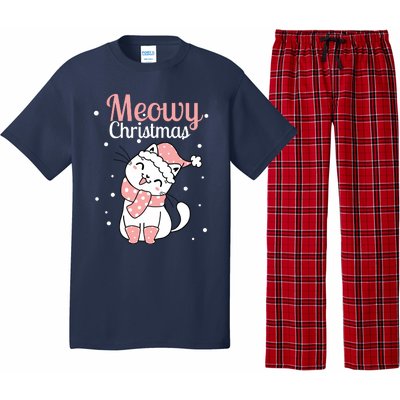 Meowy Catmas Meowy Xmas Winter Holidays Reindeer Cat Lovers Pajama Set