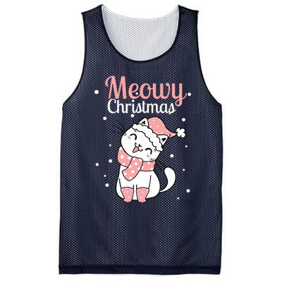 Meowy Catmas Meowy Xmas Winter Holidays Reindeer Cat Lovers Mesh Reversible Basketball Jersey Tank