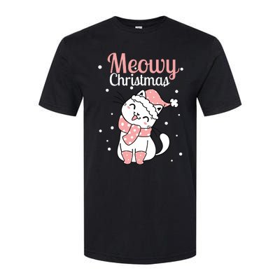 Meowy Catmas Meowy Xmas Winter Holidays Reindeer Cat Lovers Softstyle CVC T-Shirt