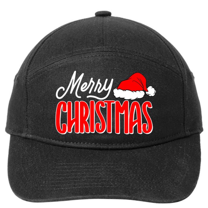 Merry Christmas Matching Family Christmas Santa Hat Pajamas 7-Panel Snapback Hat