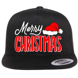 Merry Christmas Matching Family Christmas Santa Hat Pajamas Flat Bill Trucker Hat