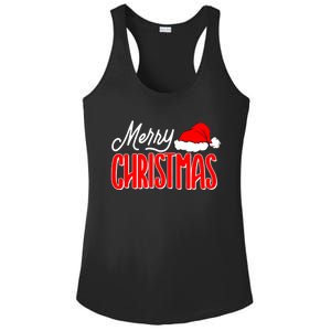 Merry Christmas Matching Family Christmas Santa Hat Pajamas Ladies PosiCharge Competitor Racerback Tank