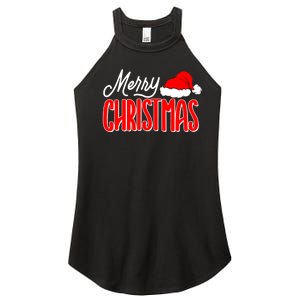 Merry Christmas Matching Family Christmas Santa Hat Pajamas Women's Perfect Tri Rocker Tank