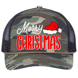 Merry Christmas Matching Family Christmas Santa Hat Pajamas Retro Rope Trucker Hat Cap