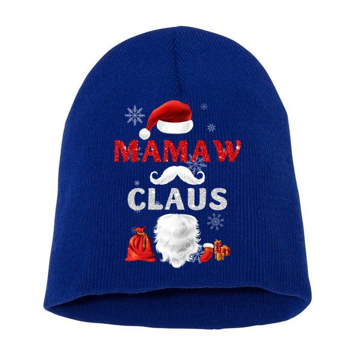 Mamaw Claus Matching Family Christmas Santa Gift Short Acrylic Beanie