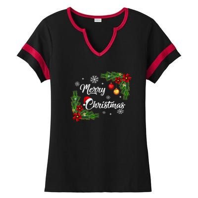 Merry Christmas Ladies Halftime Notch Neck Tee