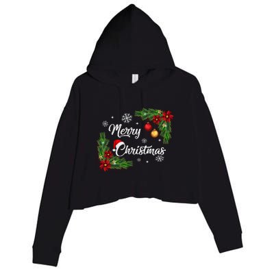 Merry Christmas Crop Fleece Hoodie