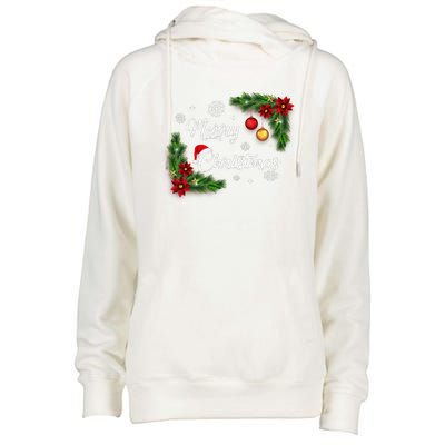 Merry Christmas Womens Funnel Neck Pullover Hood