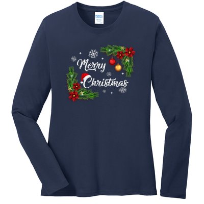 Merry Christmas Ladies Long Sleeve Shirt