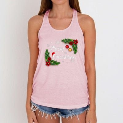 Merry Christmas Women's Knotted Racerback Tank