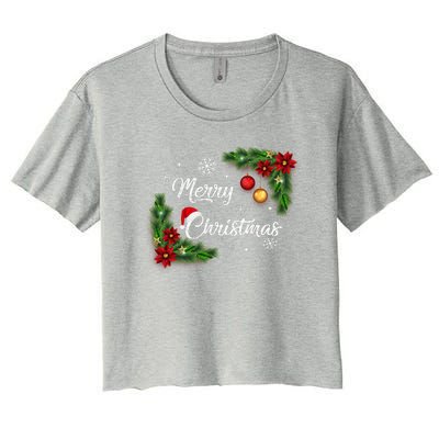 Merry Christmas Women's Crop Top Tee