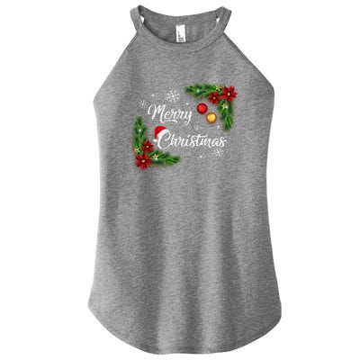 Merry Christmas Women's Perfect Tri Rocker Tank