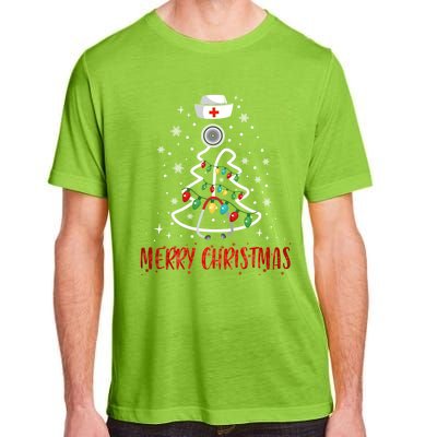 Merry Christmas Nurse Gift Stethoscope Tree Lights Xmas Meaningful Gift Adult ChromaSoft Performance T-Shirt