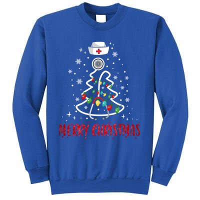 Merry Christmas Nurse Gift Stethoscope Tree Lights Xmas Meaningful Gift Sweatshirt