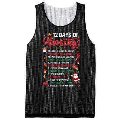 Merry Christmas Nurse Xmas 12 Days Of Nursing Pajamas Women Mesh Reversible Basketball Jersey Tank