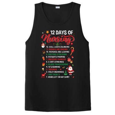 Merry Christmas Nurse Xmas 12 Days Of Nursing Pajamas Women PosiCharge Competitor Tank