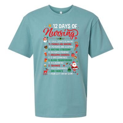 Merry Christmas Nurse Xmas 12 Days Of Nursing Pajamas Women Sueded Cloud Jersey T-Shirt