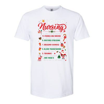 Merry Christmas Nurse Xmas 12 Days Of Nursing Pajamas Women Softstyle® CVC T-Shirt