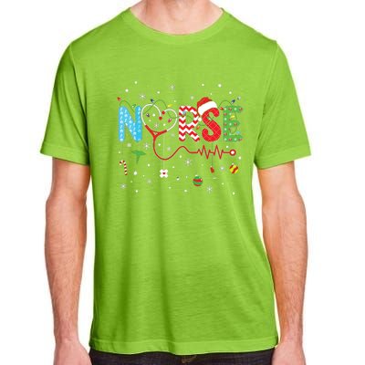 Merry Christmas Nurse Xmas Scrub Nurse Christmas Pattern Adult ChromaSoft Performance T-Shirt