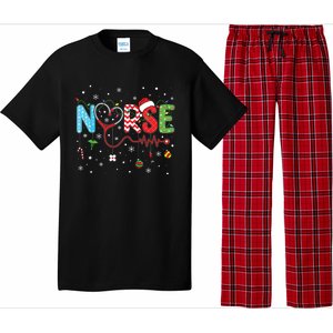 Merry Christmas Nurse Xmas Scrub Nurse Christmas Pattern Pajama Set