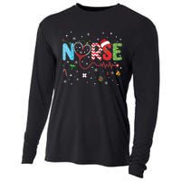 Merry Christmas Nurse Xmas Scrub Nurse Christmas Pattern Cooling Performance Long Sleeve Crew