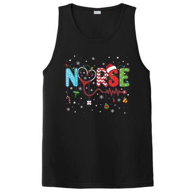 Merry Christmas Nurse Xmas Scrub Nurse Christmas Pattern PosiCharge Competitor Tank