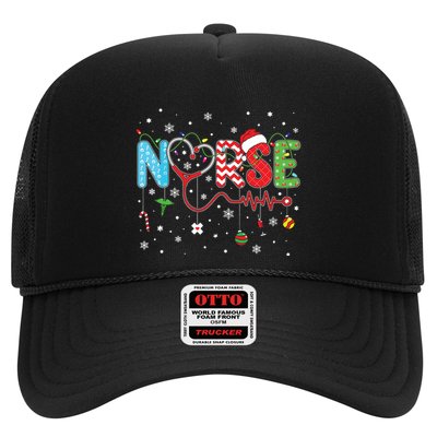 Merry Christmas Nurse Xmas Scrub Nurse Christmas Pattern Trucker Hat