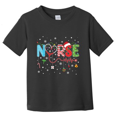 Merry Christmas Nurse Xmas Scrub Nurse Christmas Pattern Toddler T-Shirt