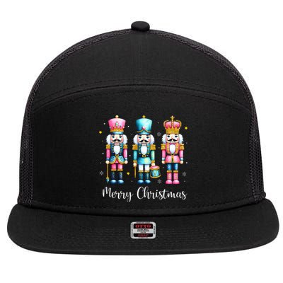 Merry Christmas Nutcracker Ballet Festive Xmas 7 Panel Mesh Trucker Snapback Hat