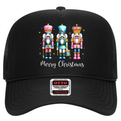 Merry Christmas Nutcracker Ballet Festive Xmas High Crown Mesh Back Trucker Hat