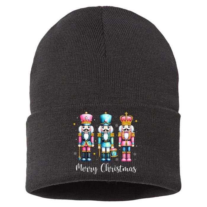 Merry Christmas Nutcracker Ballet Festive Xmas Sustainable Knit Beanie