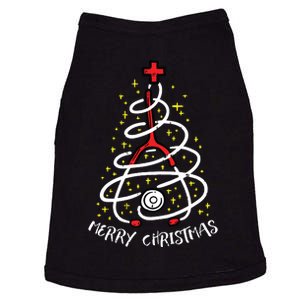 Merry Christmas Nurse Xmas Scrub Top Women Stethoscope Doggie Tank