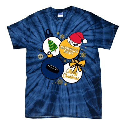 Merry Christmas Nashville Hockey Est 1998 Tie-Dye T-Shirt